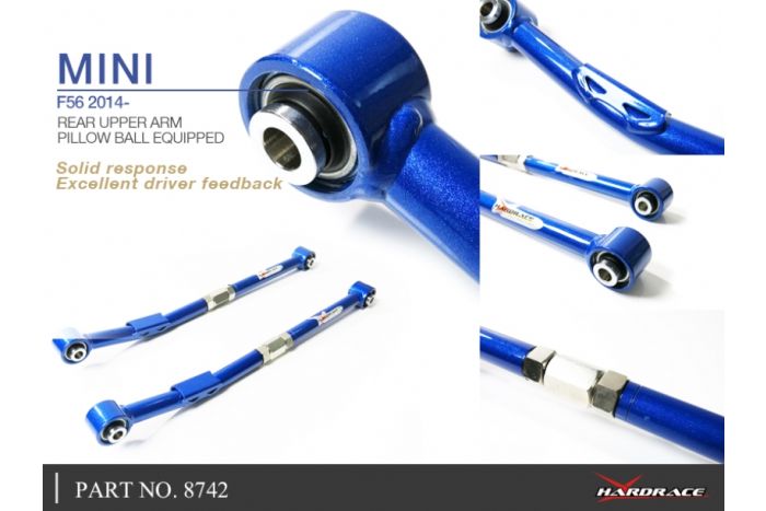 Hardrace F55 F56 F57 Adjustable Rear Upper Control Arms - Pillowball