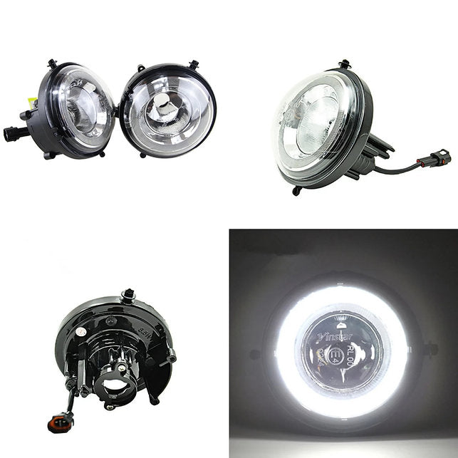 Gen 2 Mini FOG LIGHTS - LED DRL HALO RING FOG LIGHTS - MINI DAYTIME RUNNING LIGHT LAMP FOR R55 R56 R57 R58 R59 R60 R61