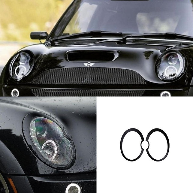 Gen 1 Mini Headlight covers - Mini R50, R52, R53 Black Headlight cover ...