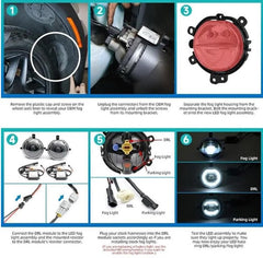 Gen 3 Mini FOG LIGHT - Mini DRL Daytime Running Lights LED Halo Fog Lights - Models F55 F56 F57